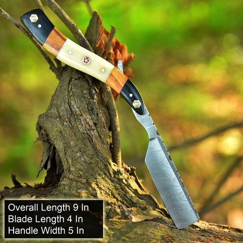 Damascus steel straight razor - steel,